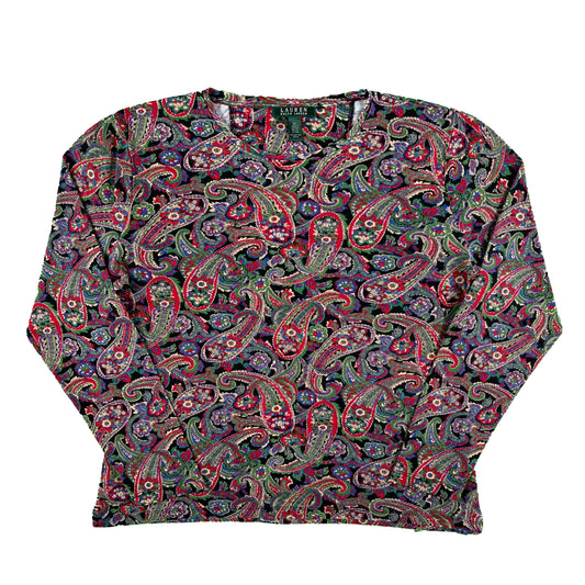 00s Lauren Ralph Lauren Paisley Long Sleeve- M