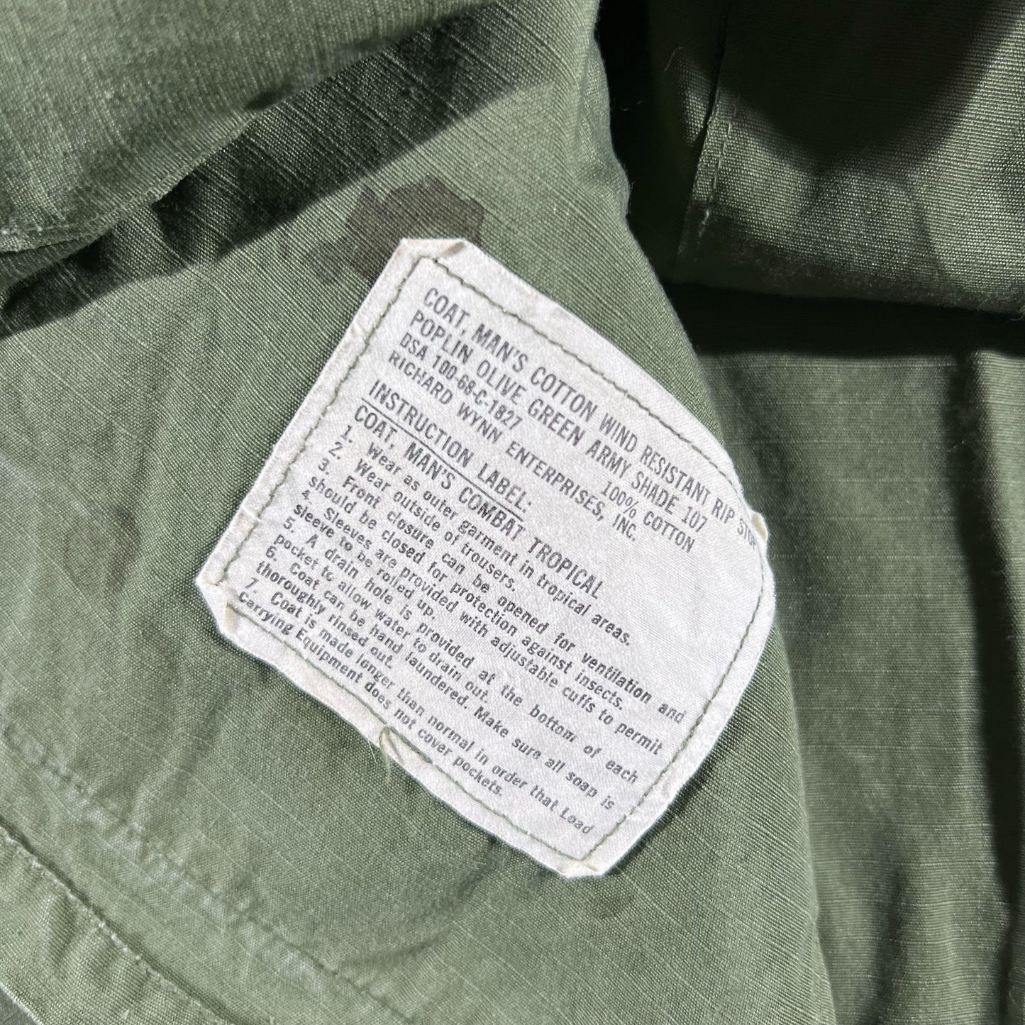 60s US Army Slant Pocket Poplin Jacket- M