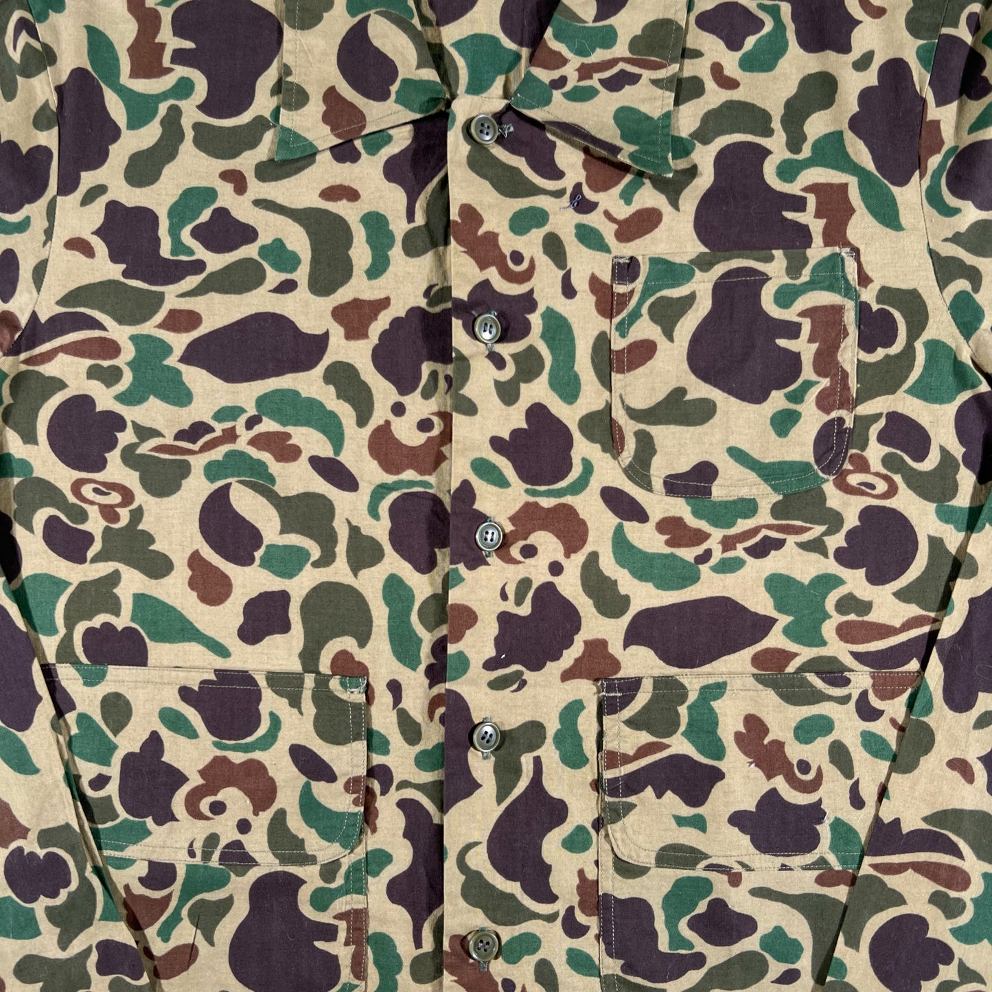 70s JcPenney Duck Camo Chore Shirt- L