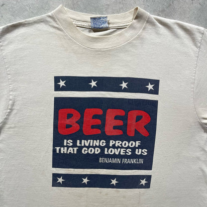 90s Beer & God Tee- L