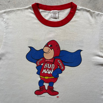 80s Bud Man Ringer Tee- L