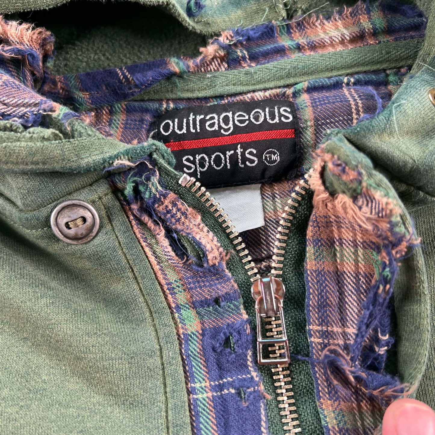 90s/00s Sun Faded Concrete Pumping 1/4 Zip Hoodie- XL