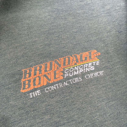 90s/00s Sun Faded Concrete Pumping 1/4 Zip Hoodie- XL