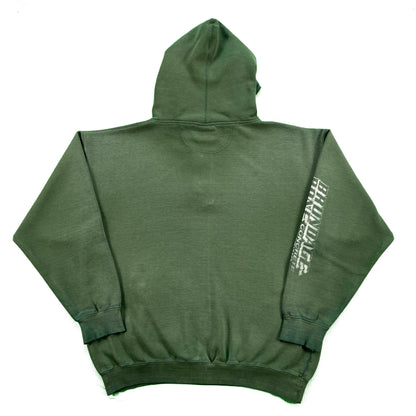 90s/00s Sun Faded Concrete Pumping 1/4 Zip Hoodie- XL