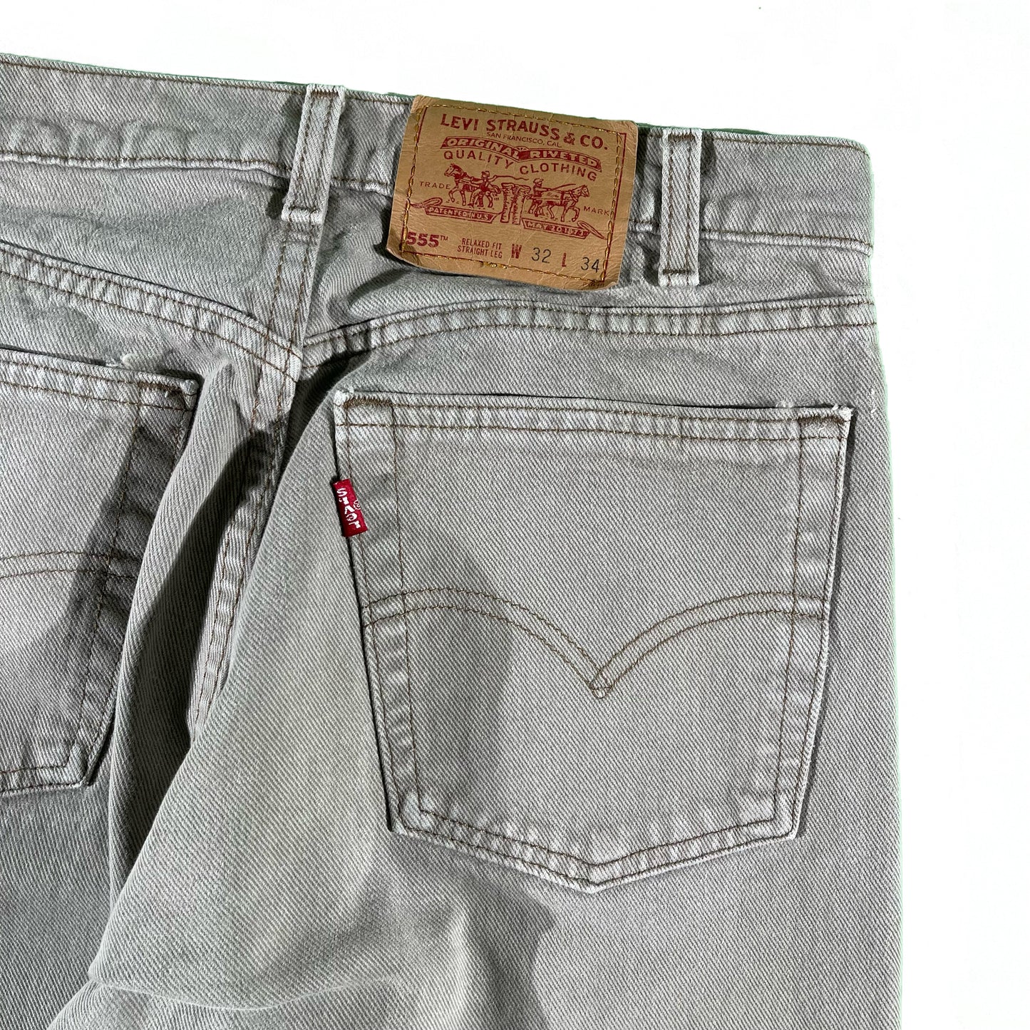 90s Stone Grey Levi's 555s- 30x32.5