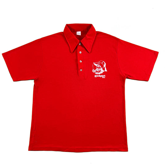 70s Rockport MA Polo Shirt- L