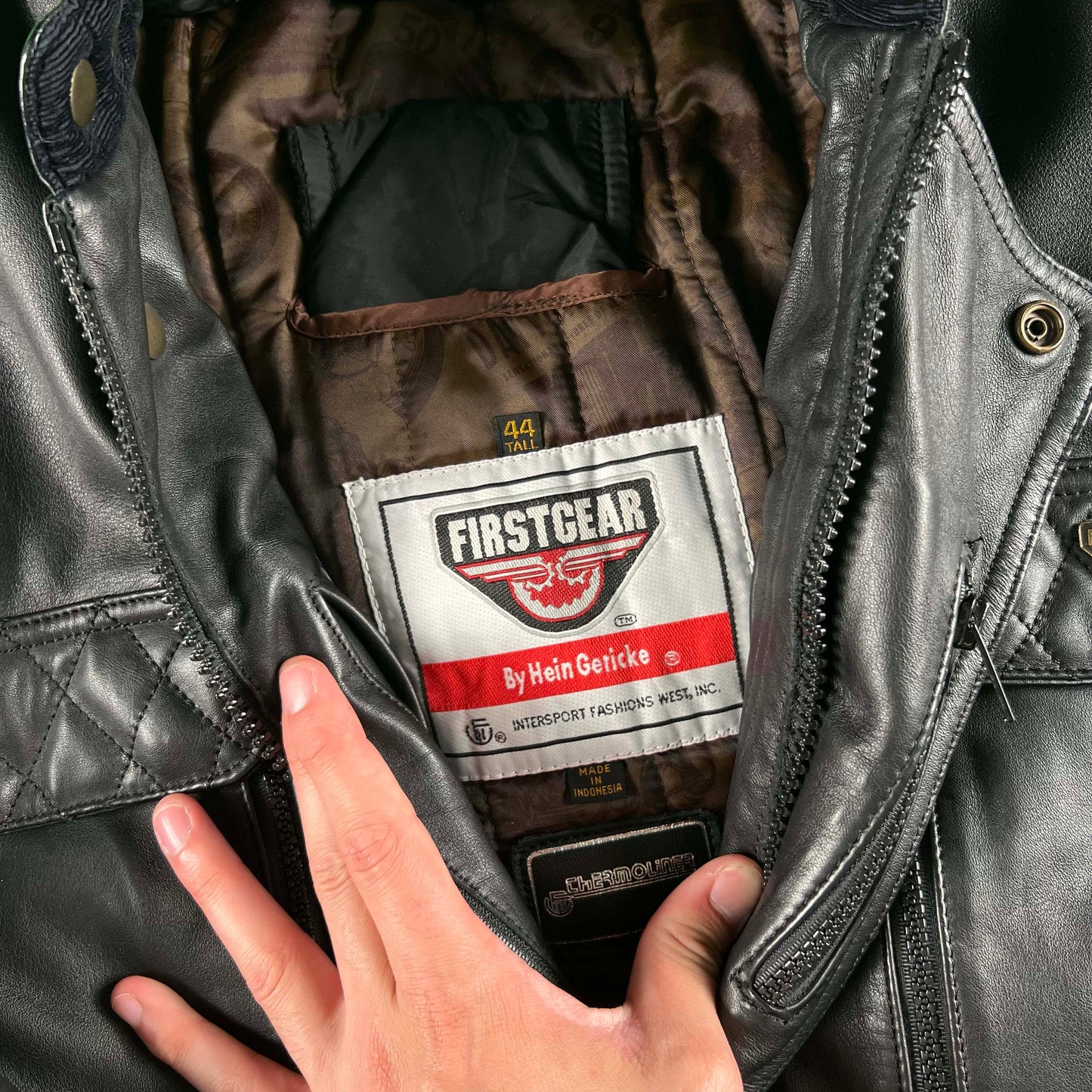 00s Hein Gericke Black Leather Biker Bomber Jacket- L