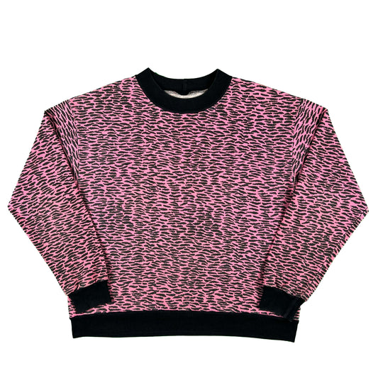 80s Pink Tiger Stripe Sweatshirt- M