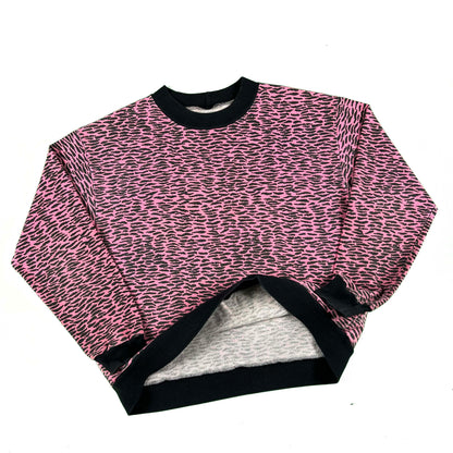 80s Pink Tiger Stripe Sweatshirt- M