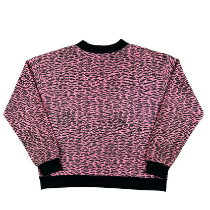 80s Pink Tiger Stripe Sweatshirt- M
