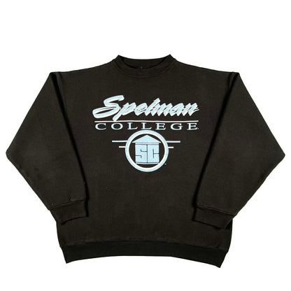 90s Faded Black Spellman College Sweatshirt- XL