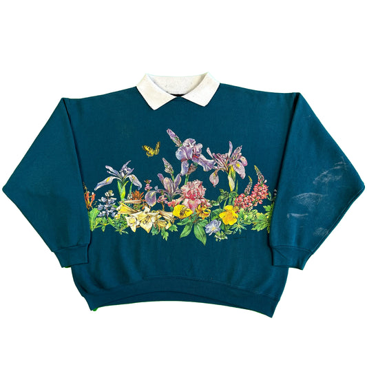 90s Flowers & Insects Boxy Sweatshirt- XXL
