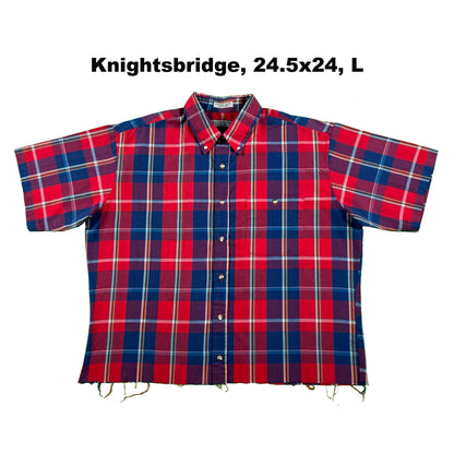70s/80s Cropped Plaid Button Up Shirts- SELECT SHIRT