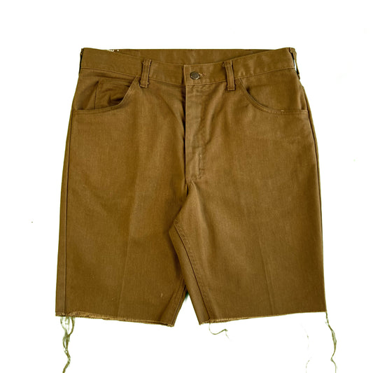 70s Cut Off Dark Tan Lee Shorts- 33x9