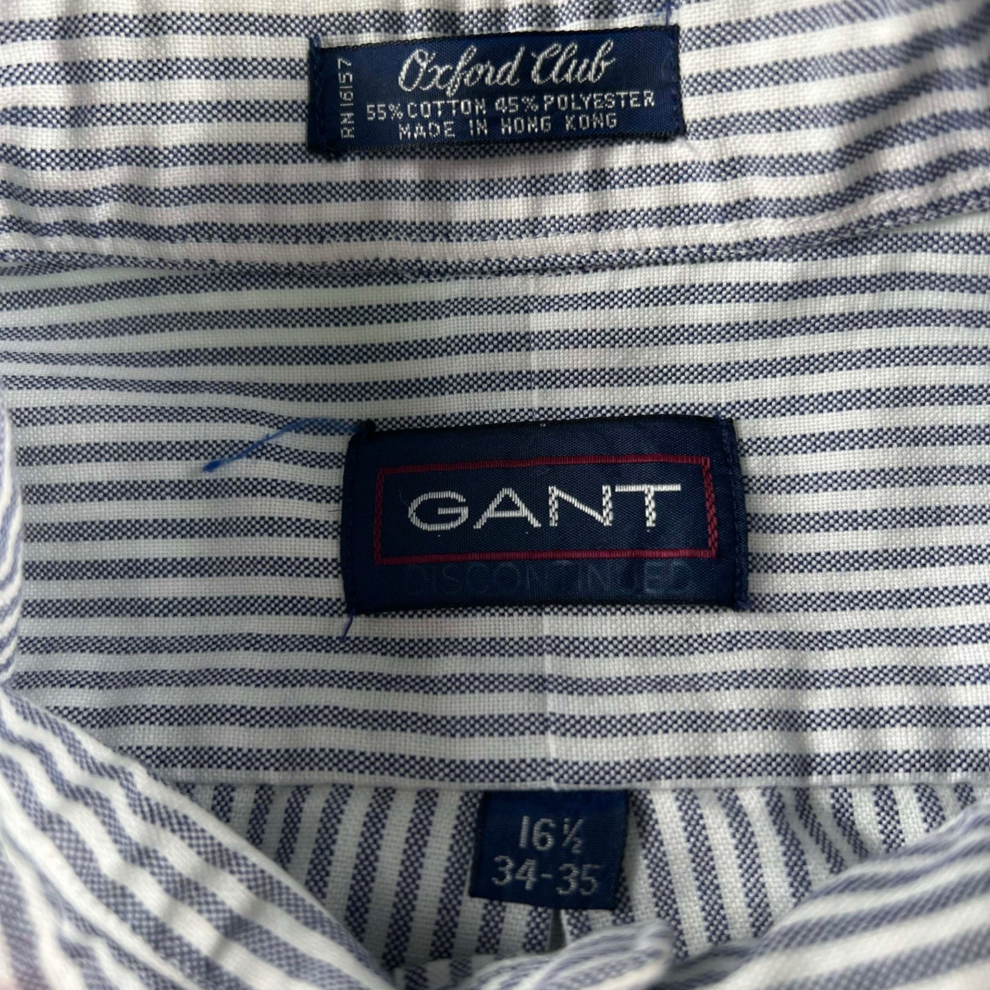 80s Gant 'Oxford Club' Striped Button Up Shirt- L