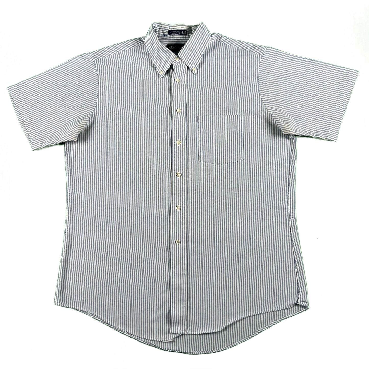 80s 'claybrooke' Short Sleeve Striped Button Up Shirt- L