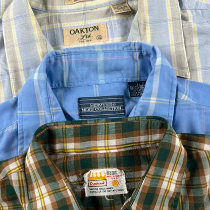 70s/80s Cropped Plaid Button Up Shirts- SELECT SHIRT