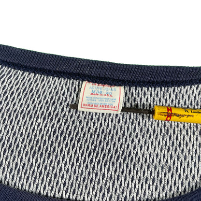 80s Faded Navy Cotton Waffle Knit Thermal- M