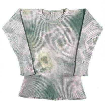 60s Tie Dyed Waffle Knit Thermal- S