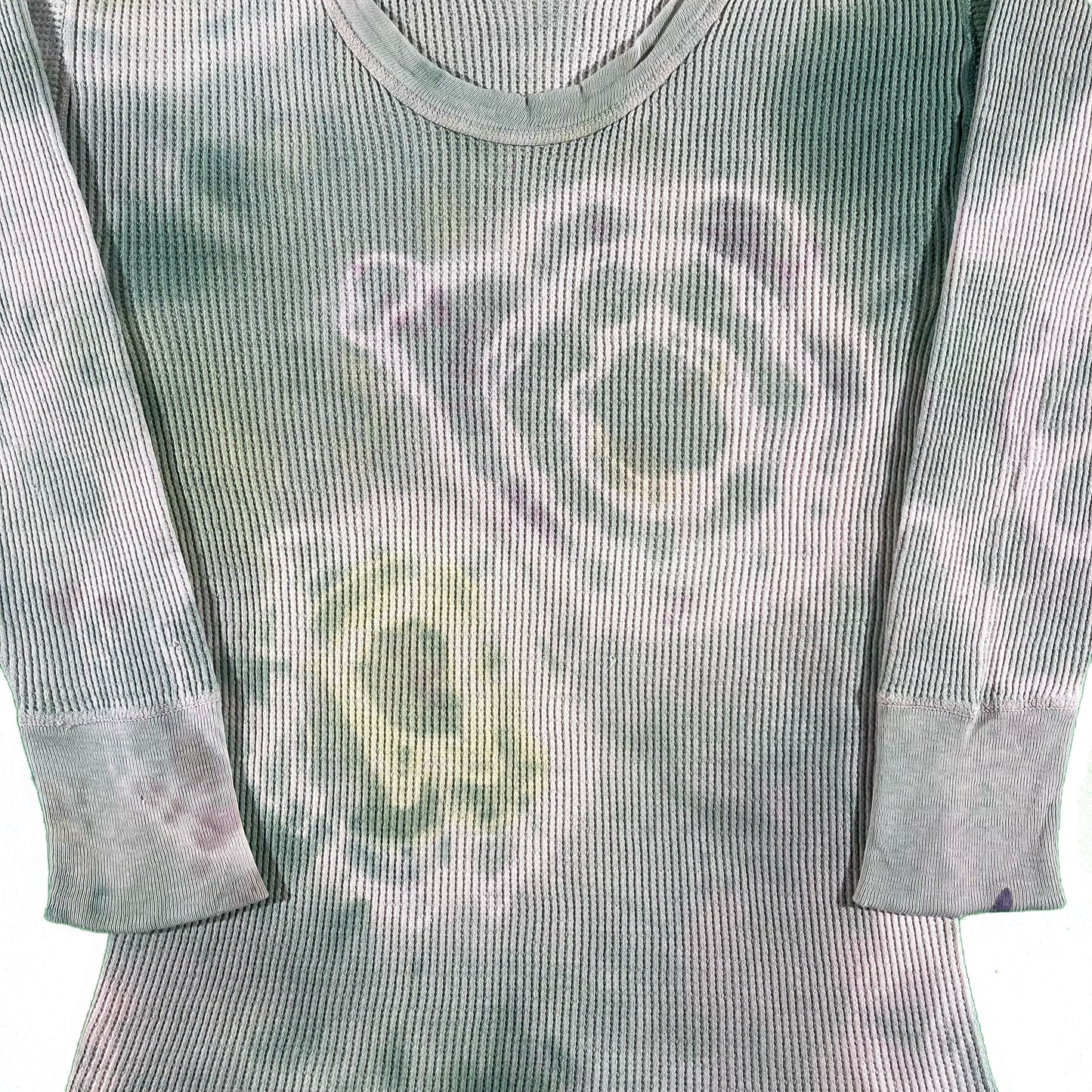 60s Tie Dyed Waffle Knit Thermal- S