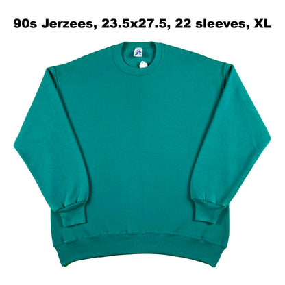 Vintage Blank Green Sweatshirts- SELECT SWEAT