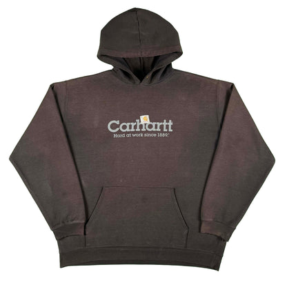 00s Carhartt Sun Faded Black Script Hoodie- XXL