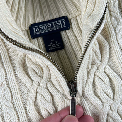 00s Lands' End Chunky 1/4 Zip Knit- S
