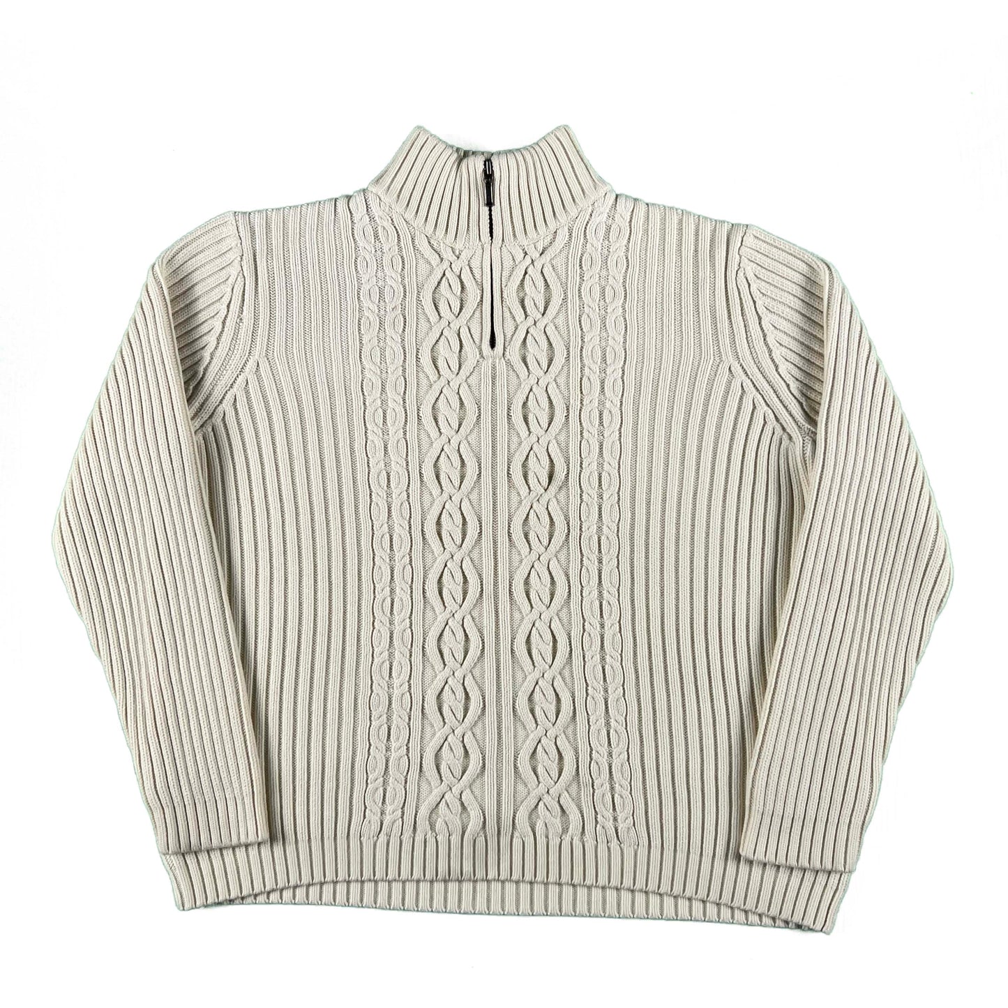 00s Lands' End Chunky 1/4 Zip Knit- S