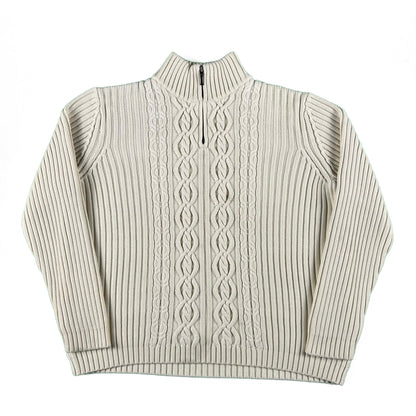 00s Lands' End Chunky 1/4 Zip Knit- S