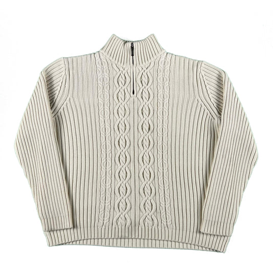 00s Lands' End Chunky 1/4 Zip Knit- S