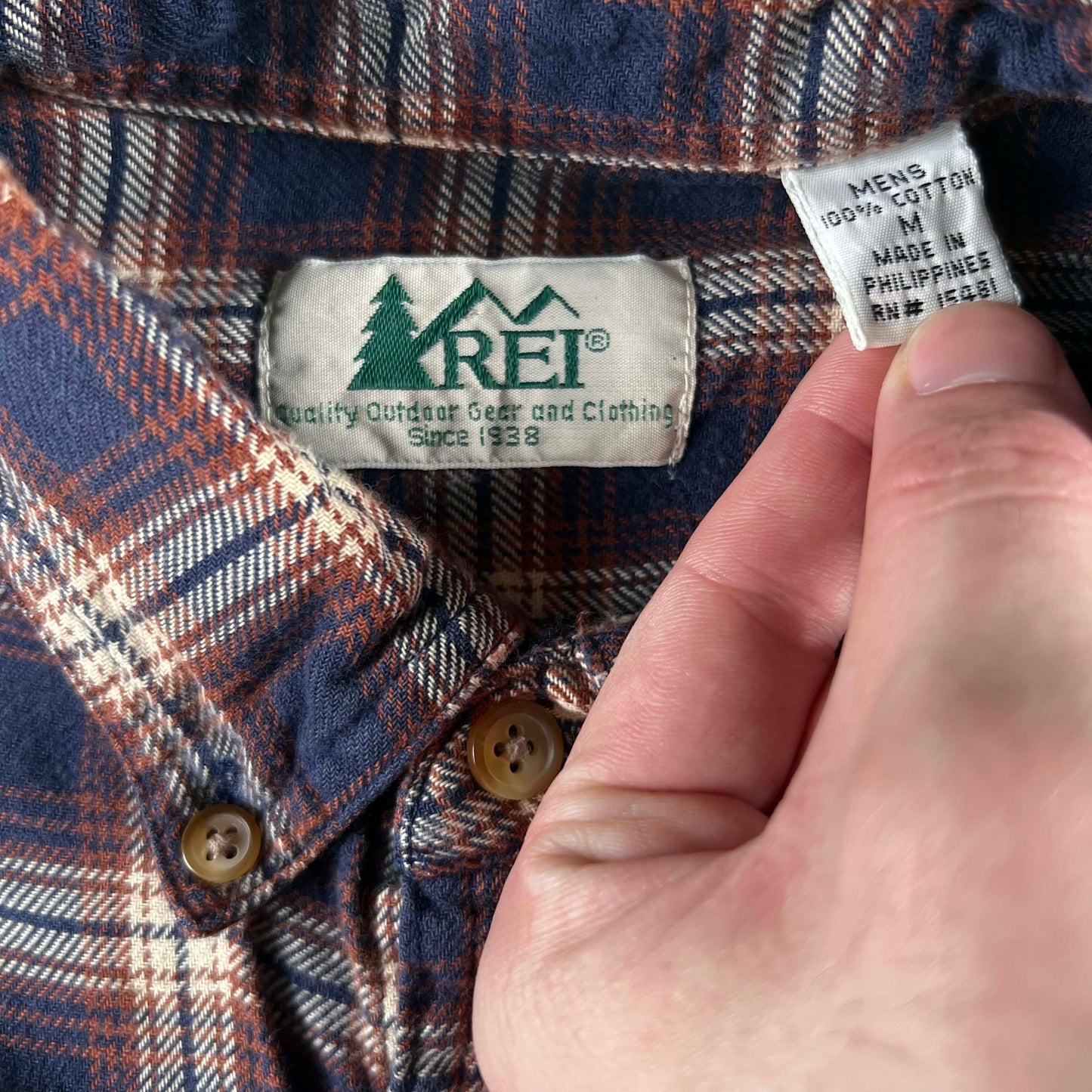 90s REI 100% Cotton Flannel Shirt- M