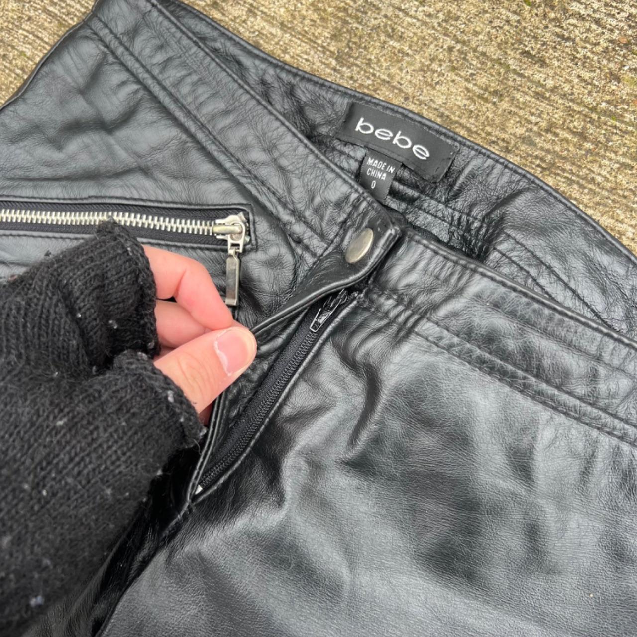 00s bebe Multi Zip Black Leather Pants- 27x31