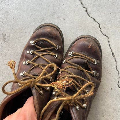 70s Italian Style Vibram Sole Patina Hiking Boots- M's 6.5, W's 8