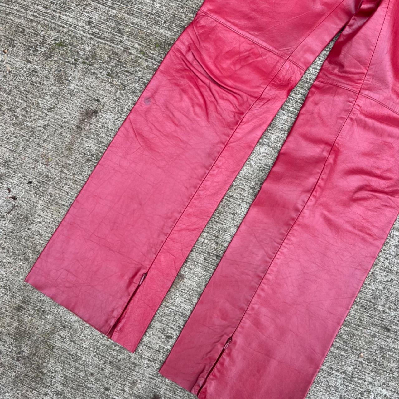 00s Dark Cherry Red Leather Pants- 25x30.5