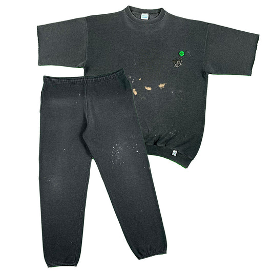 90s Dark Grey Chopped Charm Sweatsuit- L