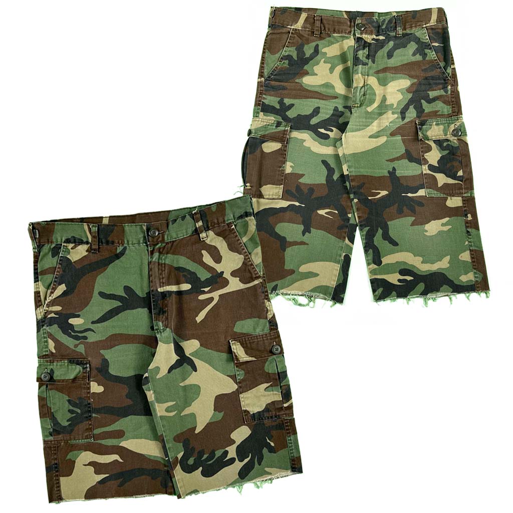 90s/00s Ranger Camo Cut Off Cargo Capri Shorts- SELECT PAIR
