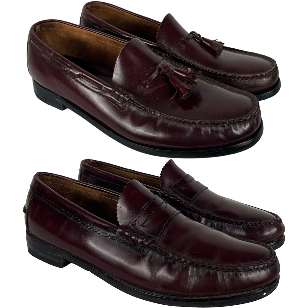 80s Oxblood Leather Tassel & Penny Loafers- SELECT PAIR