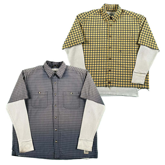 Vintage Eddie Bauer Cropped Plaid Shirt & Waffle Knit Thermals- SELECT COMBO