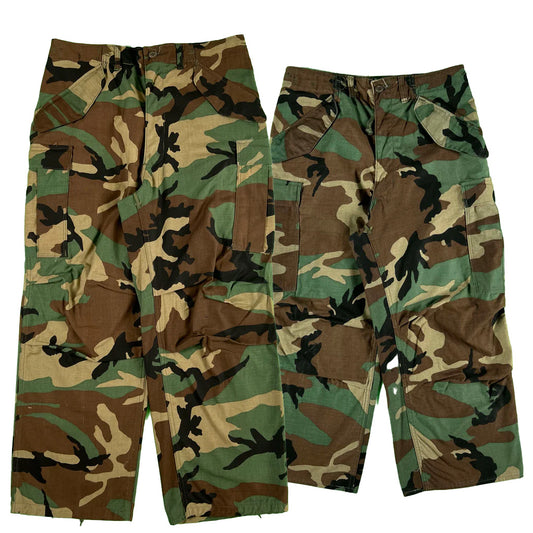 80s Baggy M-51 Army Woodland Camo Cargos- SELECT PAIR