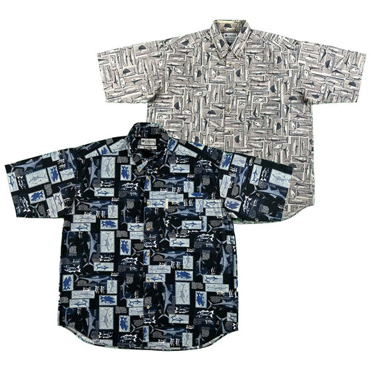 90s/00s Columbia Fish Print Button Up Shirts- SELECT SHIRT