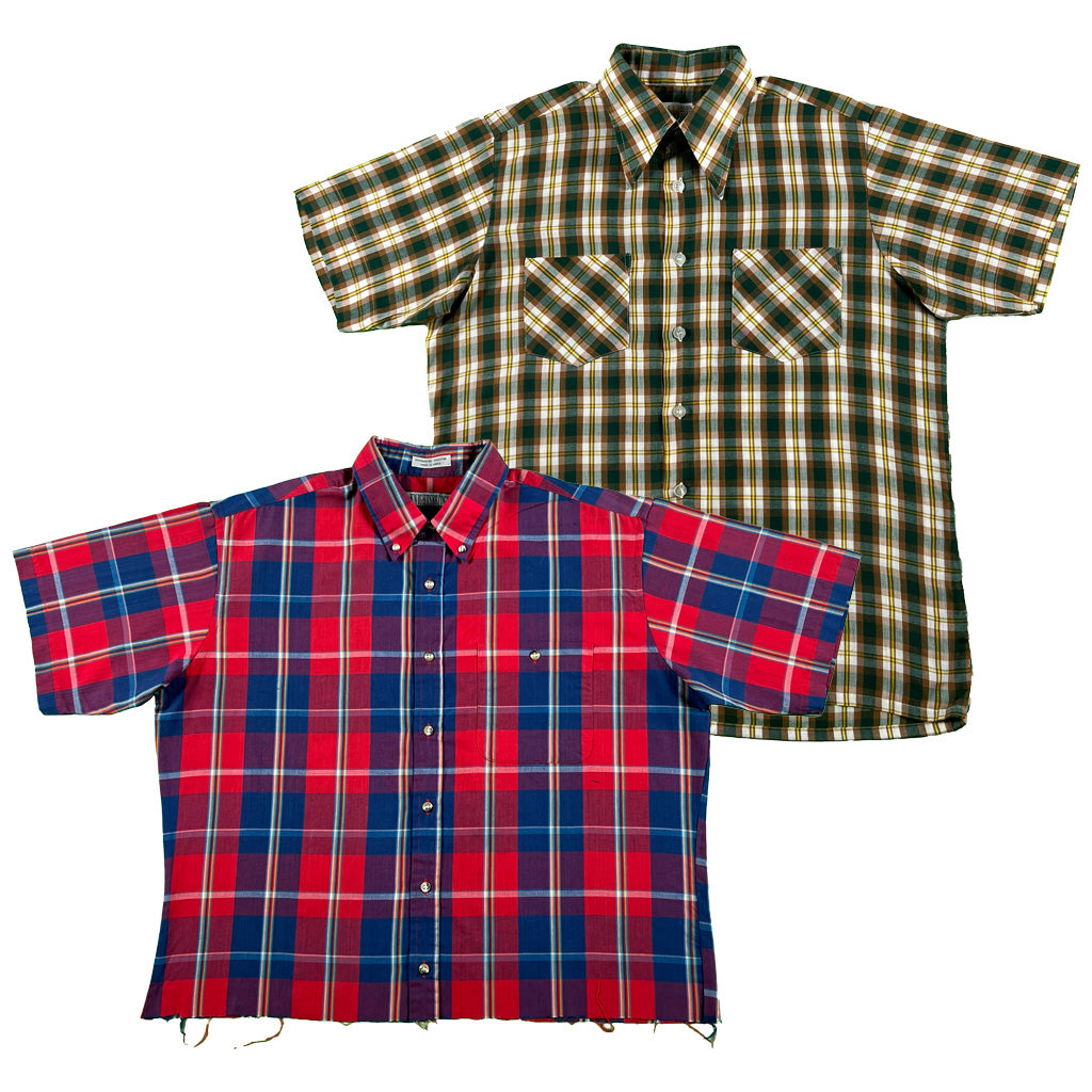 70s/80s Cropped Plaid Button Up Shirts- SELECT SHIRT