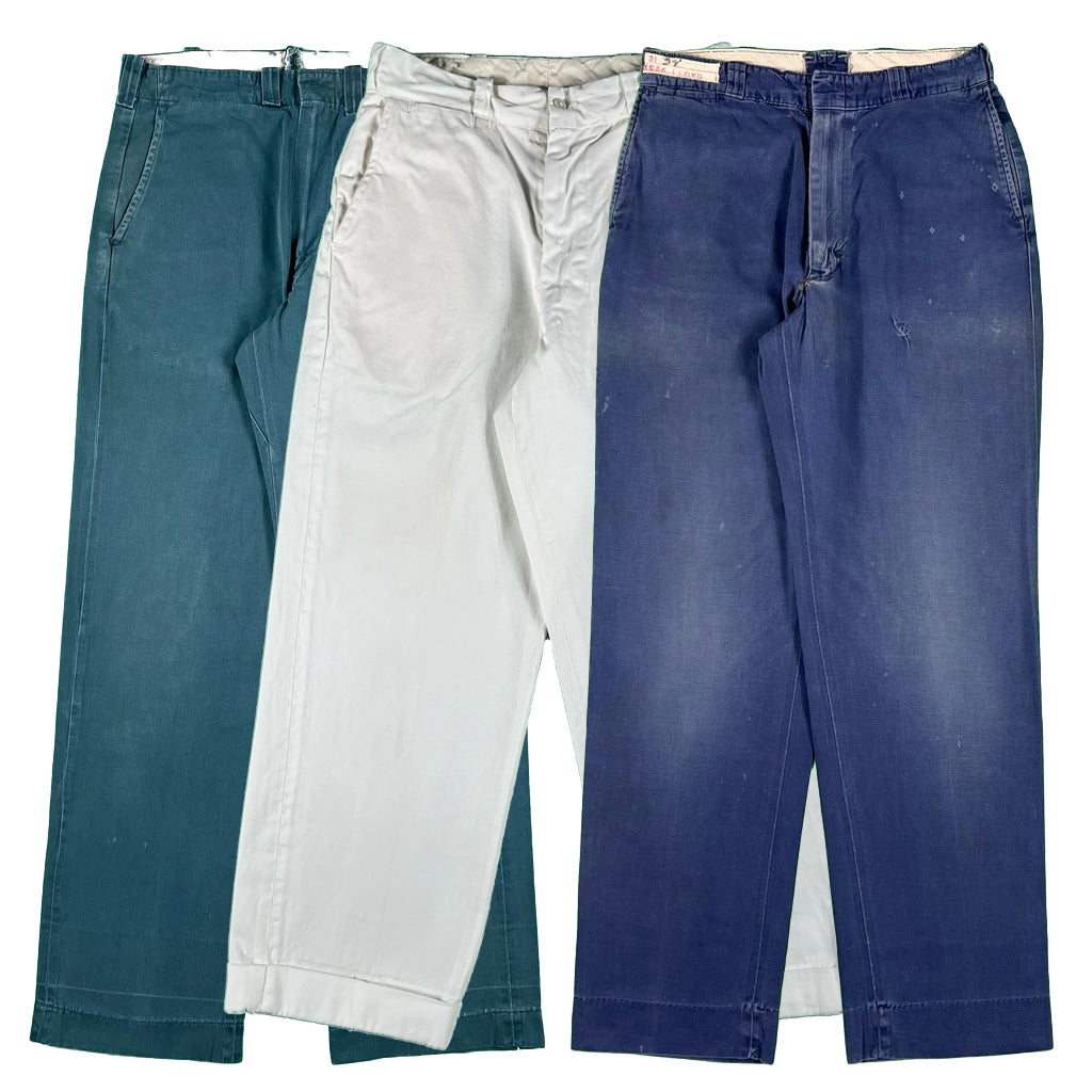 50s/60s Cotton Work Chinos- SELECT PAIR