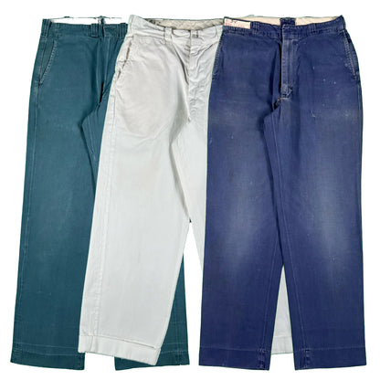 50s/60s Cotton Work Chinos- SELECT PAIR