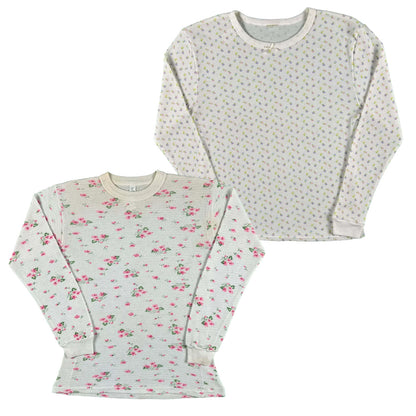 Vintage Floral Waffle Knit Thermals- SELECT SHIRT