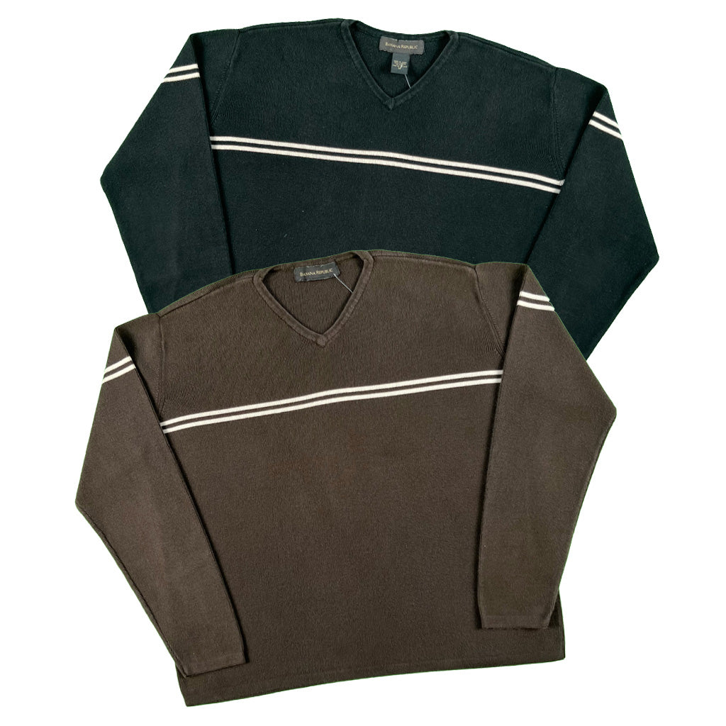 00s Banana Republic Striped Cotton Knits- SELECT SWEATER