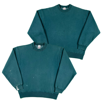 90s Super Heavyweight Blank Green Sweatshirts- SELECT SWEAT