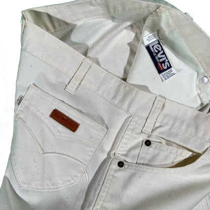 70s Lightweight Cream Levi's Flares- 33