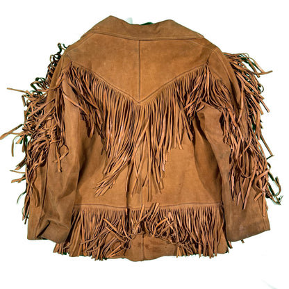 50s Western Fringe Leather Jacket- L