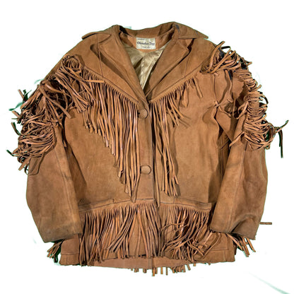 50s Western Fringe Leather Jacket- L