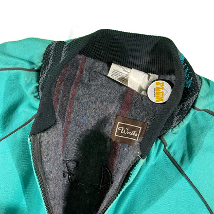 90s Teal Southwestern Canvas Blanket Lined Jacket- L